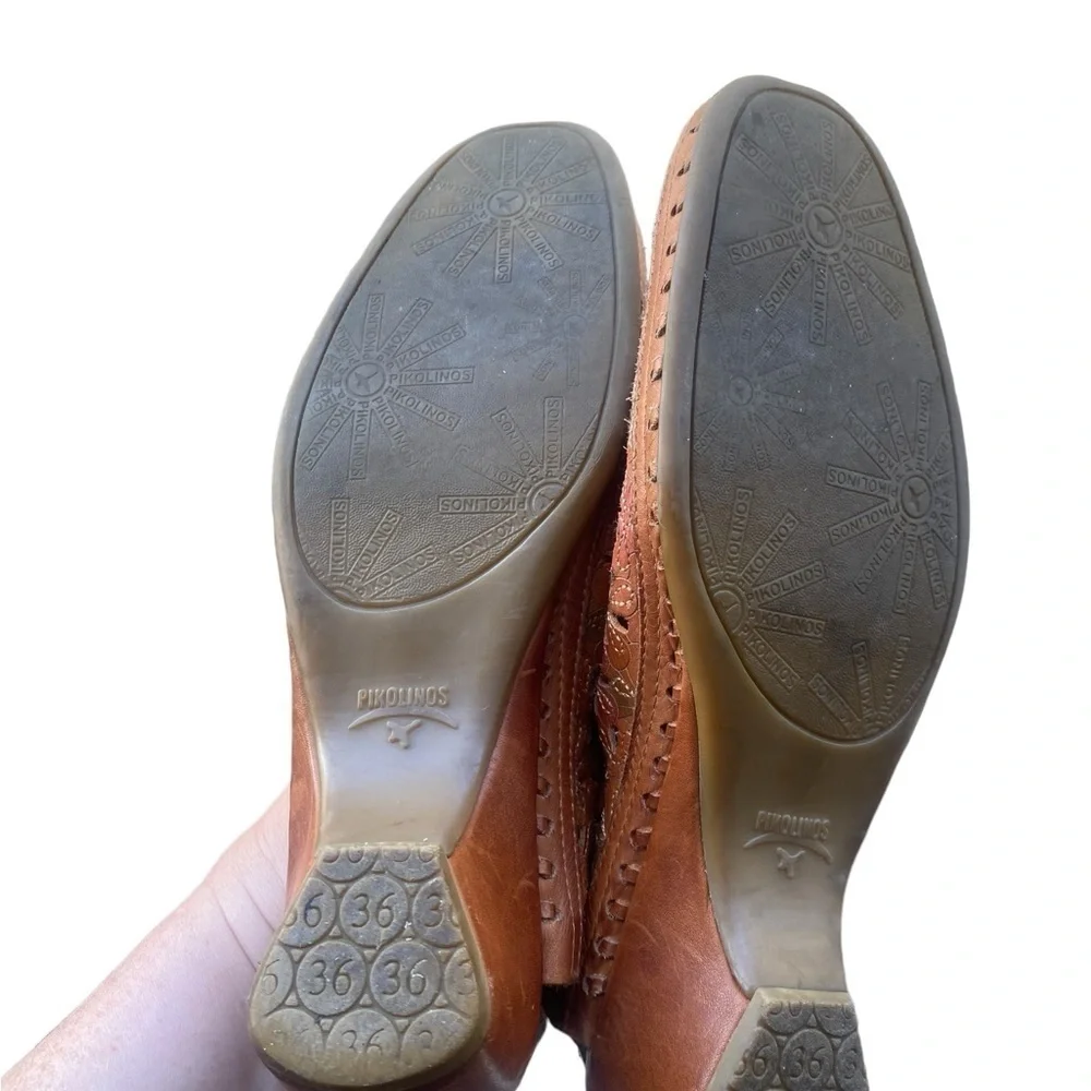 PIKOLINOS Romana Laser Cut Floral Leather Slingbacks I Size: 5.5-6